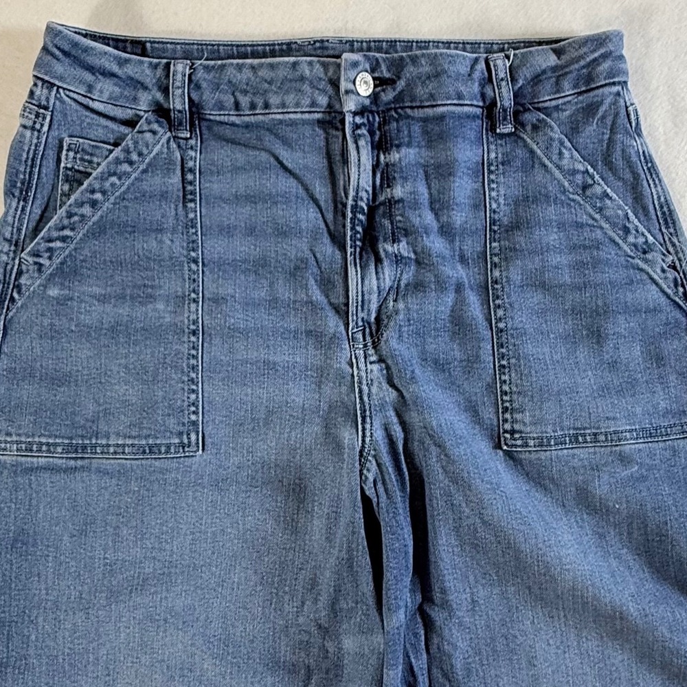 American Eagle Jeans Womens 14 (34x26) Long Curvy Super High Rise Baggy Wide Leg